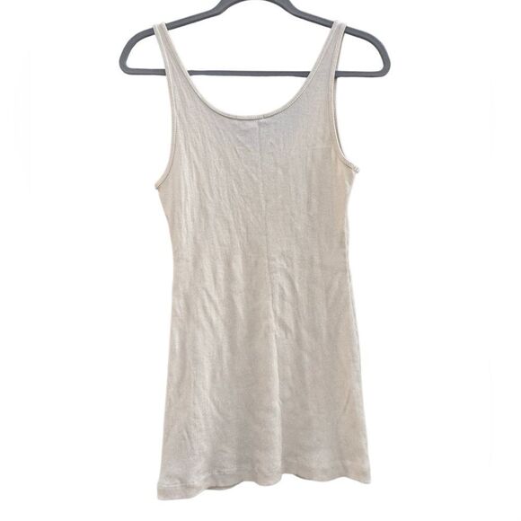 James Perse Women's Cream Ribbed Everyday Tank Top 100% Cotton Size Large (3) - Picture 3 of 6